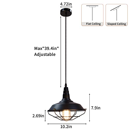Black Pendant Light 10.5 inches 3 Packs (3 Count)