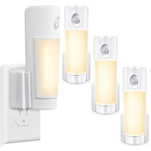 3 Pack Night Light Plug into Wall with Motion Sensor for Bathroom (3 Count)