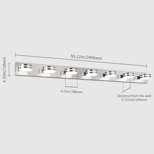 Modern Bathroom Light Fixtures Over Mirror 7 Light Vanity Light