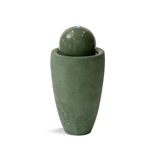 25.98" Modern Sphere Water Fountain with LED Light
