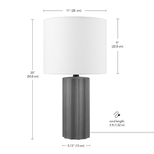 61000061 20" Ribbed Ceramic Table Lamp