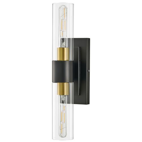 19" Black and Gold Wall Sconce