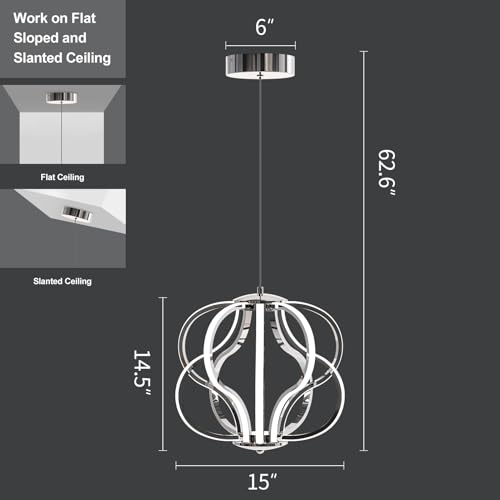 Modern LED Chandelier Acrylic Design Adjustable Hanging Chandelier Easy Install Suitable for Dining Room Living Room Bedroom Kitchen and Corridor