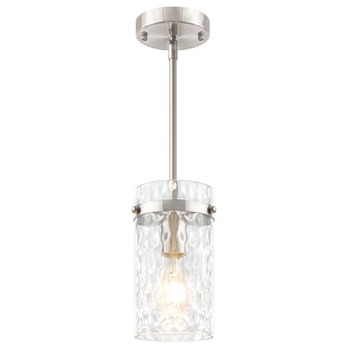 Brushed Nickel Pendant Light Fixtures Modern Kitchen Lighting Over Island