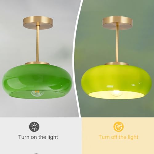 Green Glass Ceiling Light