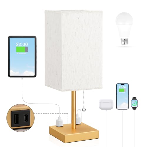 Gold Bedside Lamp for Bedroom