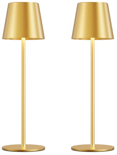 Cordless Table Lamp Rechargeable Gold (2 Count)