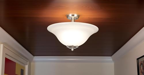 25007-64-1 Replacement Frosted Glass shade for Flush Mount or Semi-Flush Mount, 1/2" Central Hole,12-7/8" Diameter x 5" Height