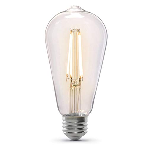 Vintage Exposed Filament Clear Glass LED ST19 with a Medium E26 Base Light Bulb