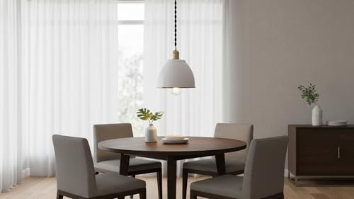 21601-21,Replacement Metal Shade for Pendant Light,Alabaster White,7-7/8"W x 5-3/4"H,Center Hole 1-5/8"