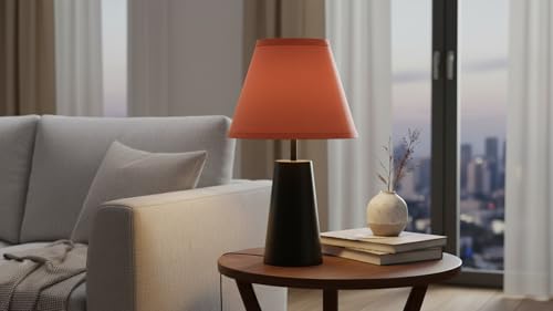 56002 Transitional Hardback Empire Shape UNO Construction Lamp Shade in Brick Red