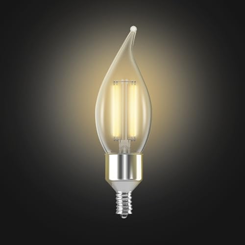 CA10 Smart Flame Tip LED Chandelier Light Bulbs (4 Count)