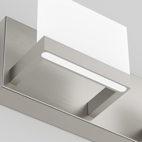 8 Lights LED Modern Vanity Light Brushed Nickel Bathroom Lighting Fixture Up and Down Bathroom Wall Light Over Mirror