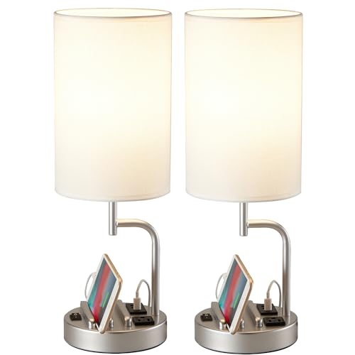 Table Lamp with 3 USB Charging Ports (2 Count)
