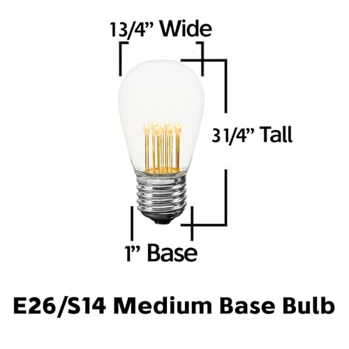 37.5 Foot S14 LED Edison Outdoor String Lights