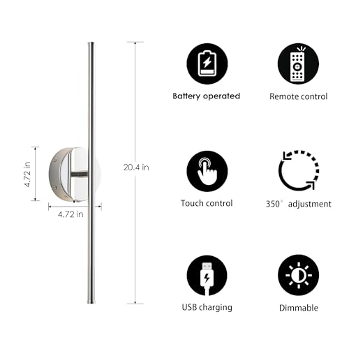 Battery Operated Wall Sconces Set of Two Wireless Wall Lights (2 Count)