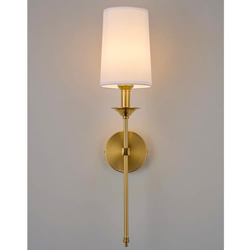 Hardwired Wall Sconces Set of 2 Candle Gold Wall Light for Bedroom Living Room Vanity Hallway Farmhouse Wired Bathroom Sconce (2 Count)