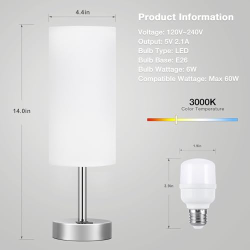 Small Touch Table Lamp for Bedroom