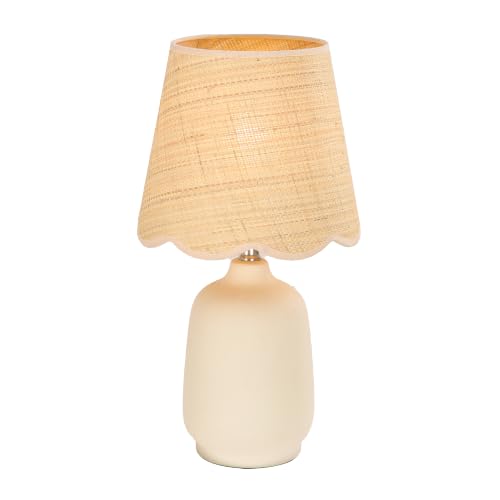 Set of 2 19" Modern Ceramic Table Lamp for Living Room Cream Base Desk Lamps for Bedroom Bedside Nightstand Lamp End Table Lamps (2 Count)