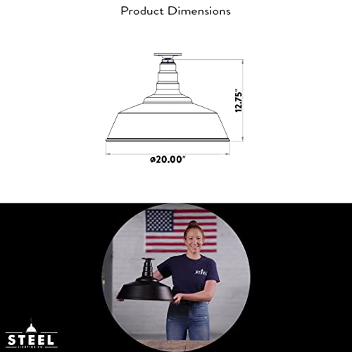 Industrial Pendant Light 20 Inch Extra Large Steel Warehouse