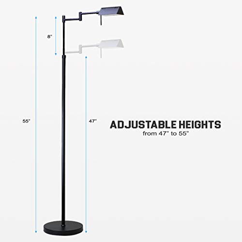 Brook Adjustable Dimmable LED Pharmacy Floor Lamp