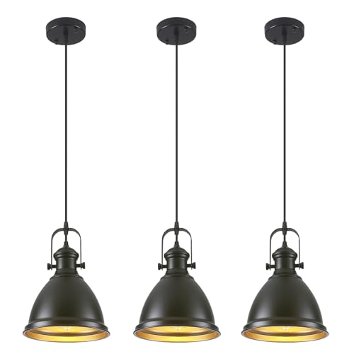 8.6" Black Pendant Lights for Kitchen Island 3 Pack (3 Count)