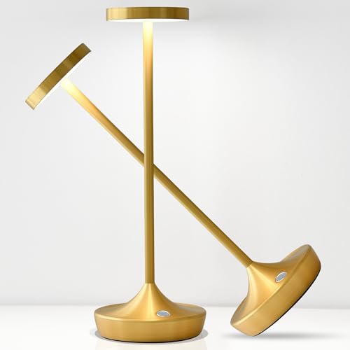 2 Pack Gold Cordless Table Lamps (2 Count)