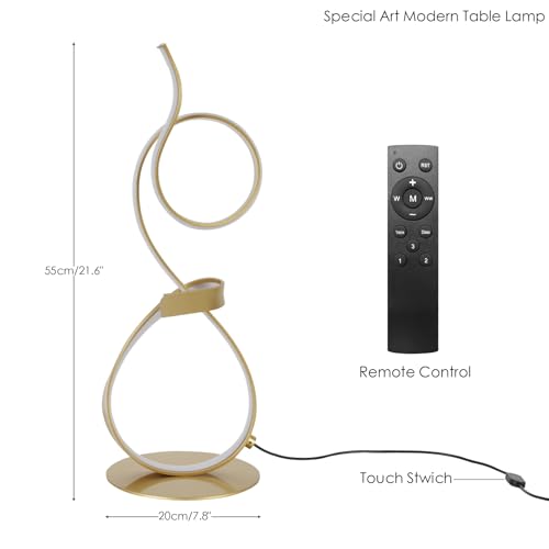 21inch 20W 2700LM Modern 3 Color Touch Dimmer LED Table Lamps for Living Room