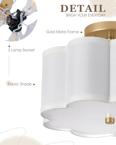 Gold Semi Flush Mount Ceiling Light