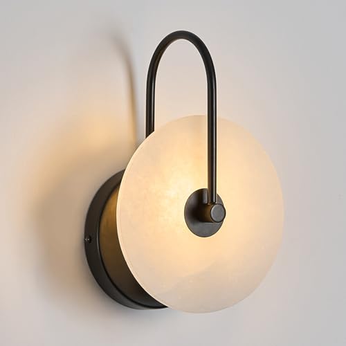 Round Alabaster Wall Sconce