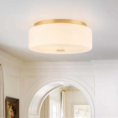 Mid Century Modern Gold Flush Mount Ceiling Light