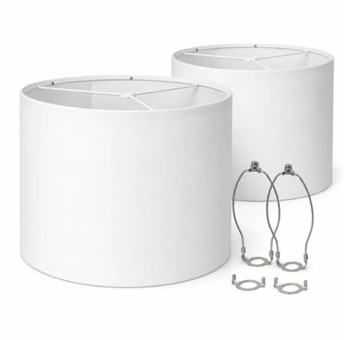 2 Pack White Modern Cylinder Lamp Shades