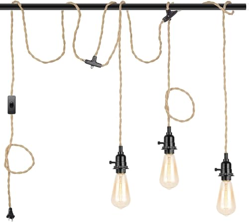 3 Light Hanging Light with Plug in Cord