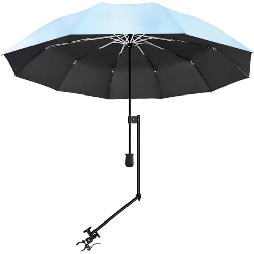 UPF 50+ UV Protection Beach Umbrella with Adjustable Universal Clamp