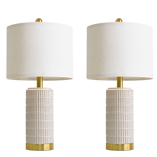 Ceramic Table Lamps Set of 2 for Bedroom Living Room (2 Count)