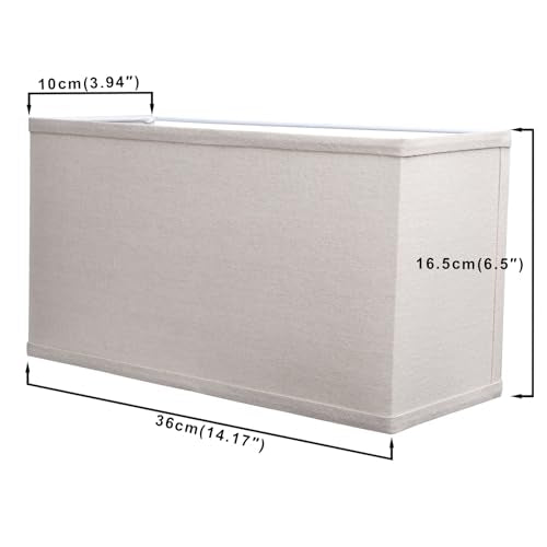 2 Light Linen Lamp Square Fabric Shades