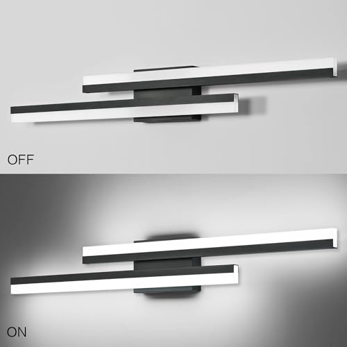 32 Inch LED Vanity Light Black Bathroom Light Fixtures Over Mirror Modern Bath Lighting Bar 5CCT