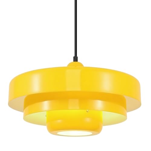 Mid Century Yellow Flush Mount Pendant Light