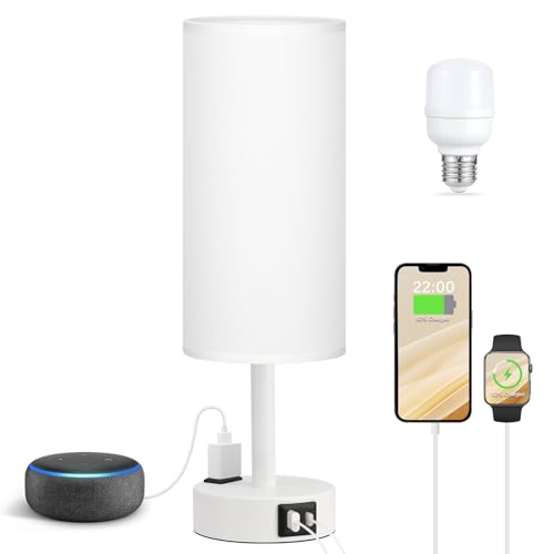 White Bedside Lamp for Bedroom