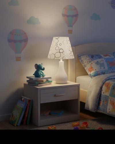 58901A Empire Uno Lamp Shade in White with Circle Pattern
