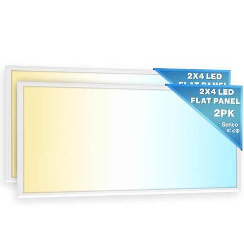 Sunco 2 Pack 2x4 LED Flat Panel Lights 3CCT Selectable (2 Count)