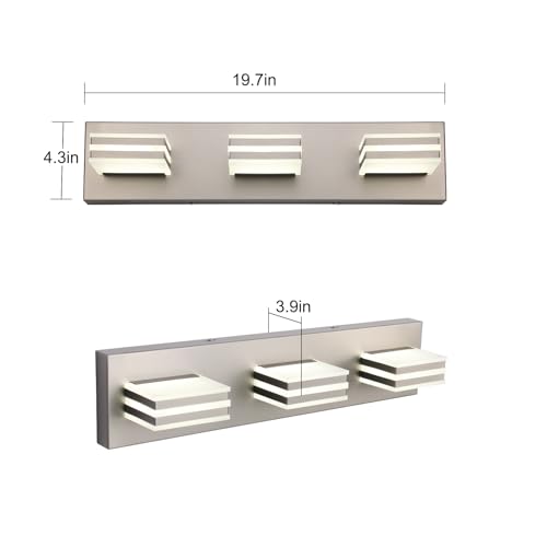 Brushed Nickel Vanity Lights for Bathroom Light Fixtures (3 Count)