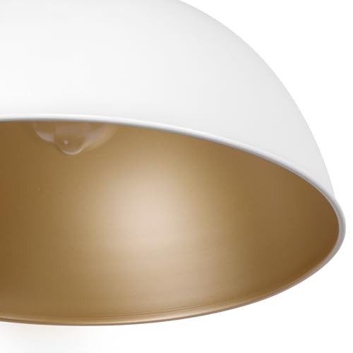 13 Inch White and Gold Metal Pendant Light Kitchen Island
