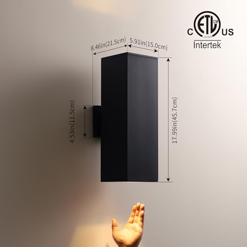 18" Modern Outdoor Porch Light in 2 Lights (2 Count)