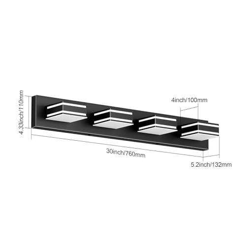 Modern Black Vanity Light for Bathroom 4 (4 Count)
