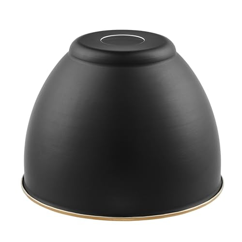 21601-11,Replacement Metal Shade for Pendant Light,Matte Black,7-7/8"W x 5-3/4"H,Center Hole 1-5/8"