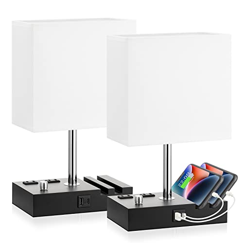 White Bedside Table Lamps Set of 2 (2 Count)