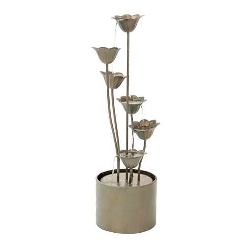 35" Tall Silver Metal Sculptural Flower Multi (176 Ounce)