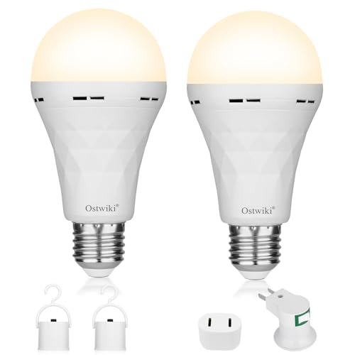 Rechargeable Emergency Light Bulbs for Power Outage (2 Count)