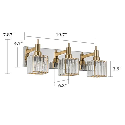 Crystal Bathroom Vanity Light Gold Chrome 3